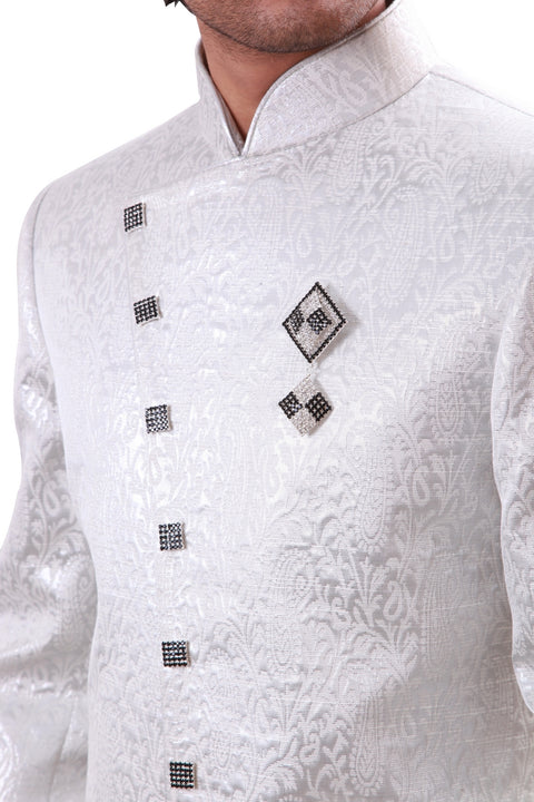 White Indian Wedding Indo-Western Sherwani for Men