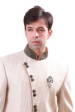 Cream Indian Wedding Indo-Western Sherwani for Men