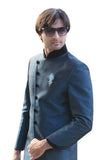 Evening Blue Indian Wedding Indo-Western Sherwani for Men