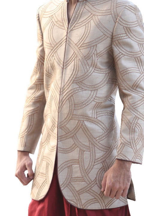 Solar Bronze Indian Wedding Indo-Western Sherwani for Men