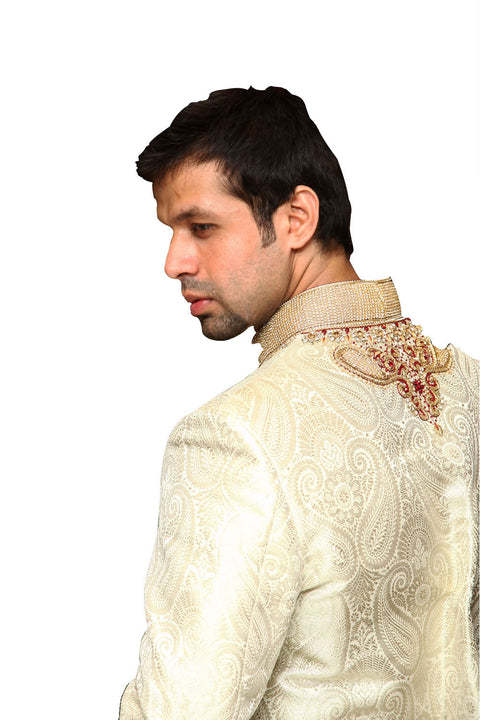 Off White Trendy Indian Wedding Sherwani for Men BL2001SNT