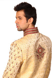 Royal Indian Wedding Golden Sherwani For Men