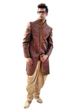 Modern Style Indian Wedding Maroon Sherwani For Men