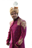 Beautiful Designer Indian Wedding Purple Sherwani For Men