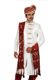 Unique Designer Indian Wedding Cream Sherwani For Men