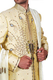 Traditional Indian Wedding Modern Cream Sherwani For Men