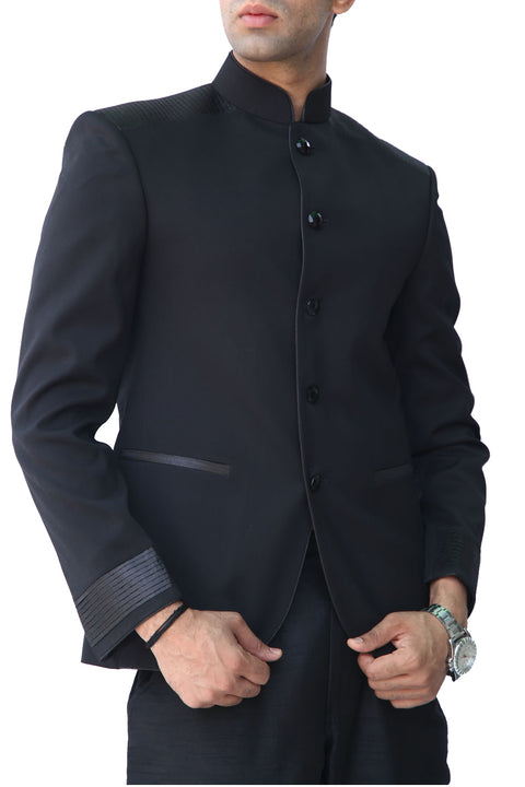 Majestic Black Traditional Indian Jodhpuri Suit Sherwani For Men