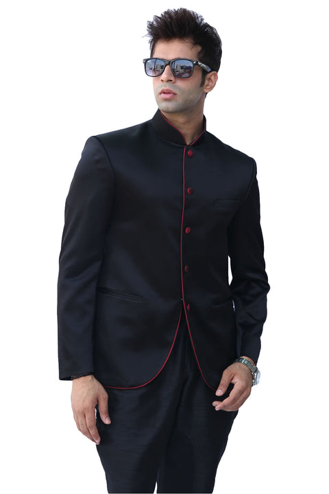 Royal Black Traditional Indian Jodhpuri Suit Sherwani For Men