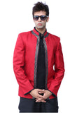 Three Piece Red Traditional Indian Jodhpuri Suit Sherwani For Men