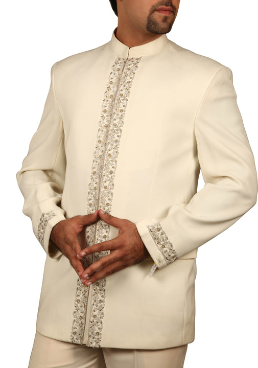 Cream Art Silk Jodhpuri Suit 250482