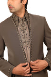 Beautiful 3 Piece Classic Grey Traditional Indian Jodhpuri Suit Sherwani For Men