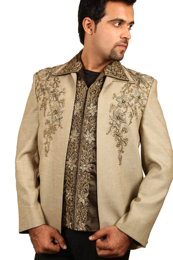 Stunning 3 Piece Baguette Traditional Indian Jodhpuri Suit Sherwani For Men
