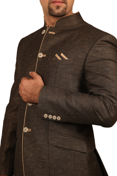 Impressive Coconut Husk Traditional Indian Jodhpuri Suit Sherwani For Men