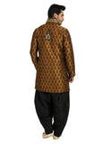 Brown High Neck Sangeet Kurta for Men