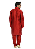 Red Pathani Kurta Sherwani - Indian Ethnic Wear for Men