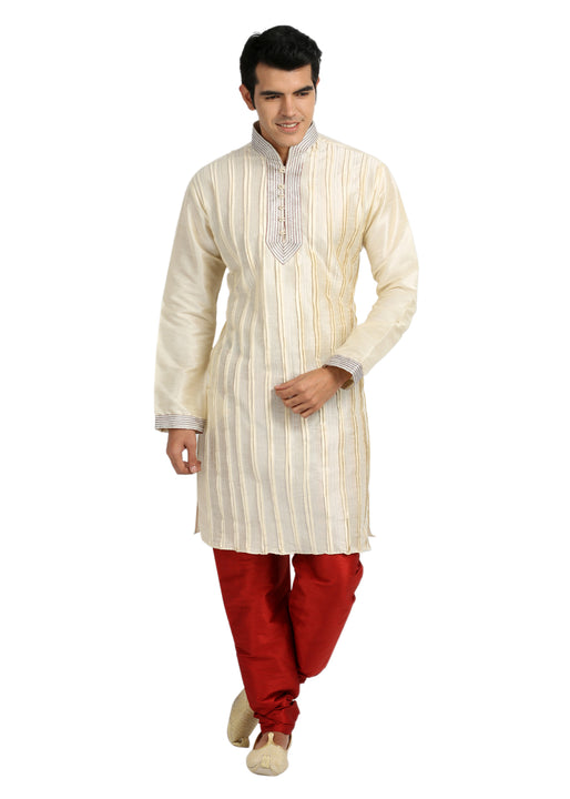Elegant Cream Kurta Sherwani - Indian Ethnic Wear for Men