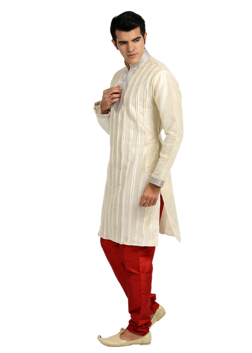 Elegant Cream Kurta Sherwani - Indian Ethnic Wear for Men