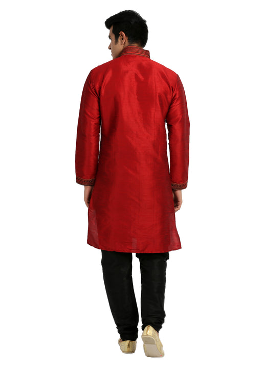 Ritzy Red Kurta Set Sherwani - Indian Ethnic Wear for Men