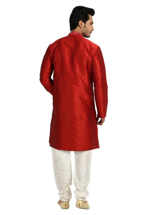 Maroon Kurta Pajama Sherwani - Indian Ethnic Wear for Men
