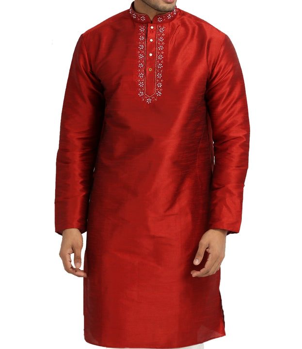 Maroon Kurta Pajama Sherwani - Indian Ethnic Wear for Men