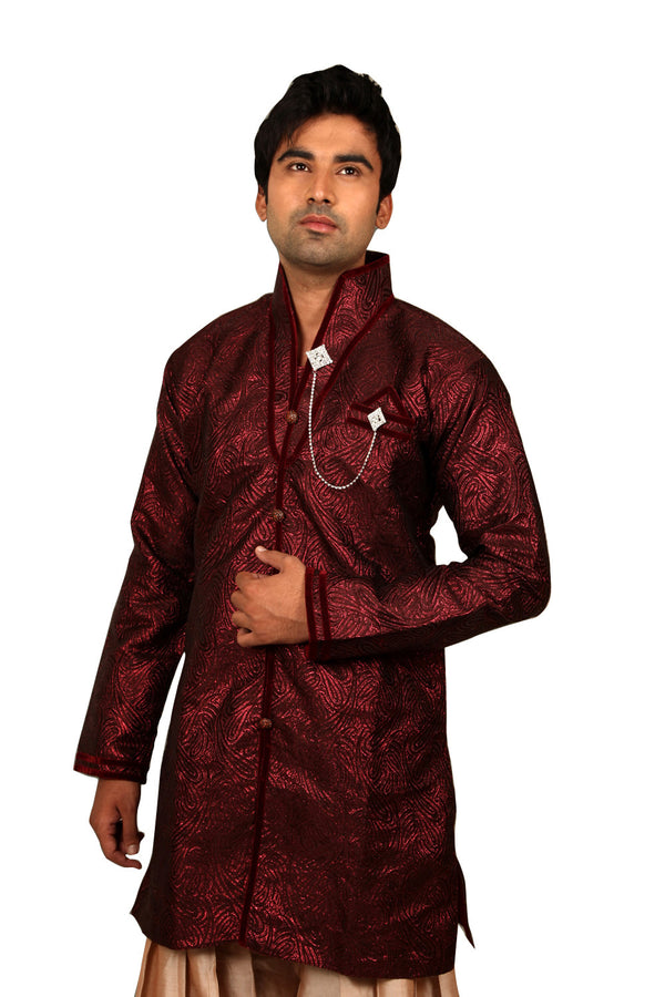 Marvelous Maroon Sangeet Kurta for Men