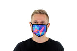 3 Pk Geometric Print Multi Color Reusable Face Mask Unisex Breathable Washable 2 Layer Ice Silk & Cotton Fabric