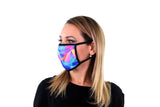 3 Pk Geometric Print Multi Color Reusable Face Mask Unisex Breathable Washable 2 Layer Ice Silk & Cotton Fabric