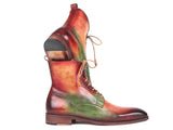 Paul Parkman Men's Green, Camel & Bordeaux Leather Boots (ID#BT533SPR) Size 7.5 D(M) US