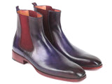 Paul Parkman Navy & Purple Chelsea Boots (ID#BT552PUR) Size 7.5 D(M) US