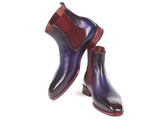 Paul Parkman Navy & Purple Chelsea Boots (ID#BT552PUR) Size 11.5 D(M) US