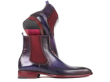 Paul Parkman Navy & Purple Chelsea Boots (ID#BT552PUR) Size 13 D(M) US