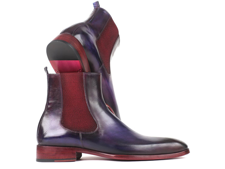 Paul Parkman Navy & Purple Chelsea Boots (ID#BT552PUR) Size 9-9.5 D(M) US
