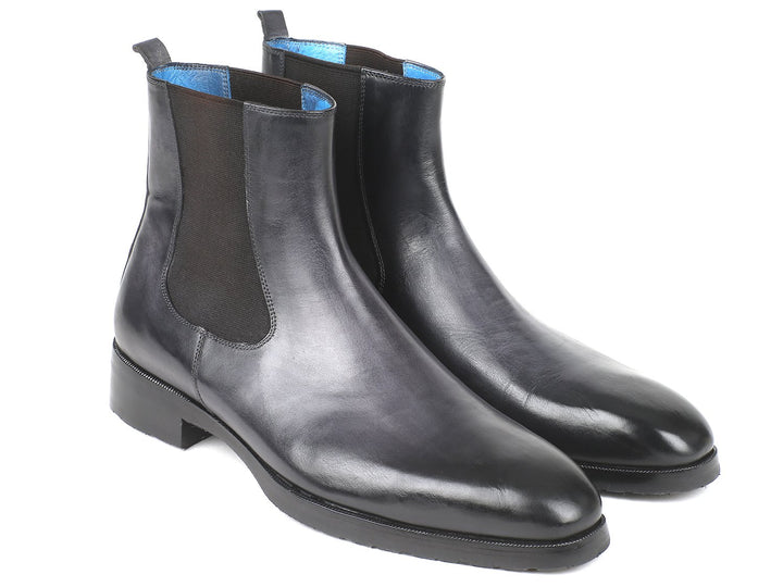 Paul Parkman Black & Gray Chelsea Boots (ID#BT661BLK) Size 9.5-10 D(M) US