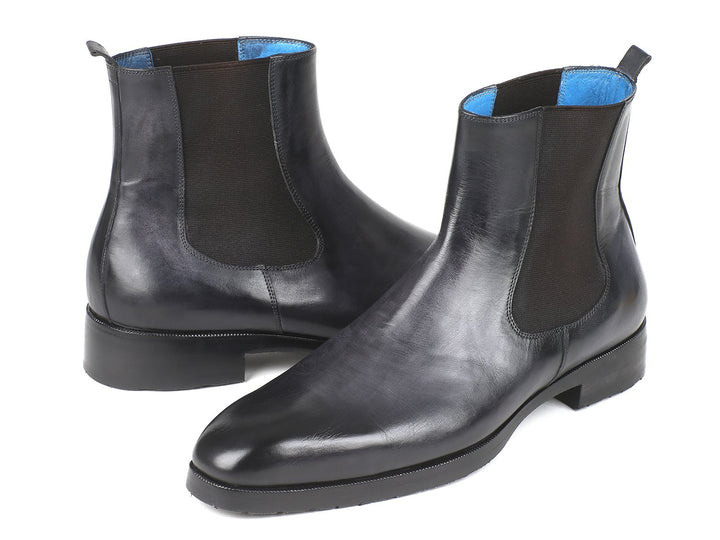 Paul Parkman Black & Gray Chelsea Boots (ID#BT661BLK) Size 8-8.5 D(M) US
