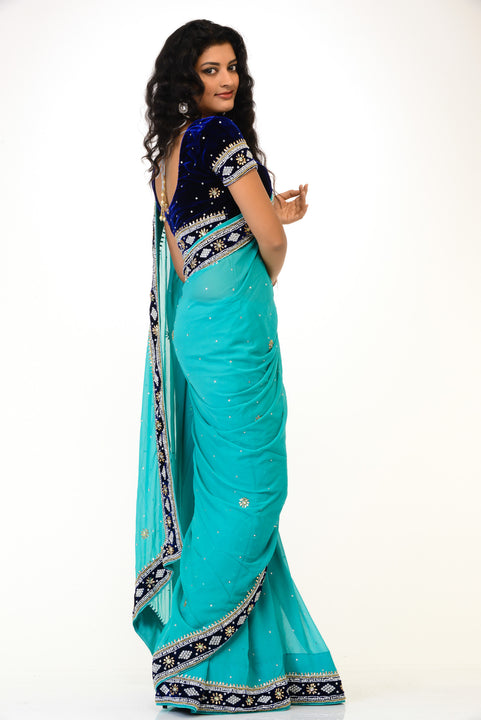 Cool Blue Sari