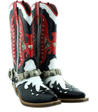 Oscar William Black Red Cowboy Men's Luxury Classic Handmade Leather Boots-9.5