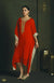 Classic Red Kaftan Style Long Kurti