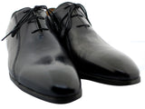 Oscar William Grey/Black Fulham Palace Men's Luxury Classic Leather Shoes-11.5