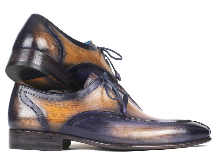 Paul Parkman Ghillie Lacing Camel & Purple Dress Shoes (ID#GU566PRP) Size 8-8.5 D(M) US