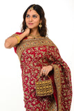 Rich Red Gold Indian Wedding Sari