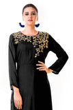 Black Sequin Work Silk Tunic