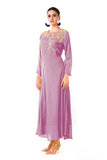 Mauve Sequin Work Silk Tunic