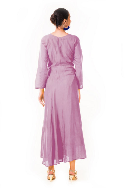 Mauve Sequin Work Silk Tunic