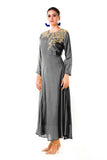 Grey Sequin Work Silk Tunic