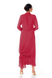 Maroon Hand Embroidered Cowl Tunic Dress