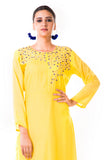 Yellow Sequin Work Silk Tunic