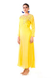 Yellow Sequin Work Silk Tunic