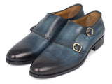 Paul Parkman Navy Double Monkstrap Shoes (ID#HT54-NAVY) Size 9-9.5 D(M) US