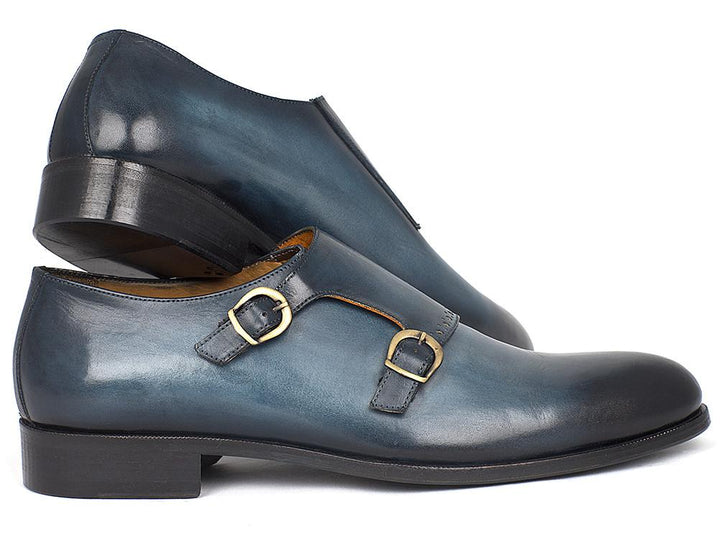 Paul Parkman Navy Double Monkstrap Shoes (ID#HT54-NAVY) Size 13 D(M) US