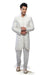 Awesome White Cotton Silk Indian Wedding Indo-Western Sherwani For Men